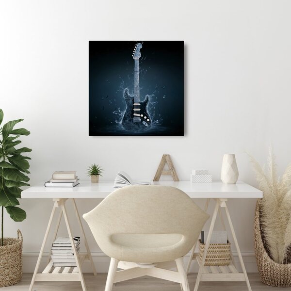 Quadro su tela – Chitarra di toni acquatici