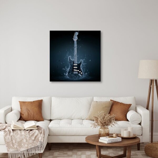 Quadro su tela – Chitarra di toni acquatici