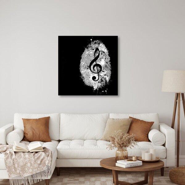 Quadro su tela – Chiave di violino nell'impronta digitale
