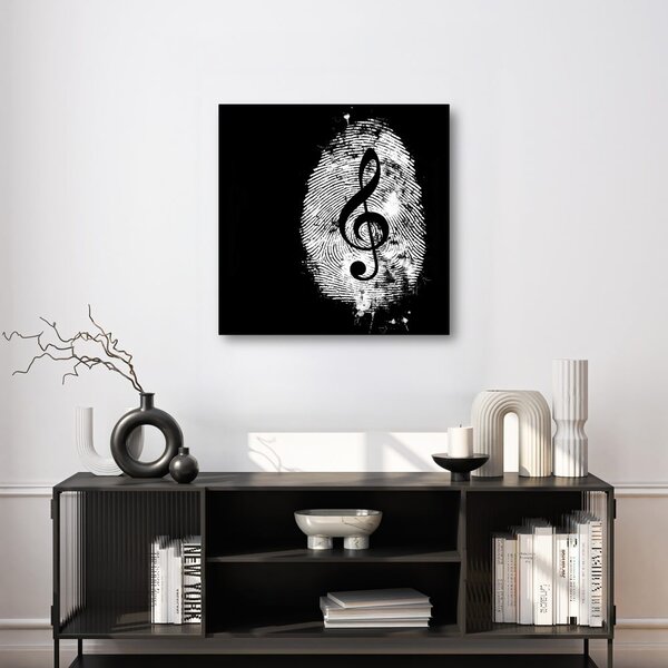 Quadro su tela – Chiave di violino nell'impronta digitale