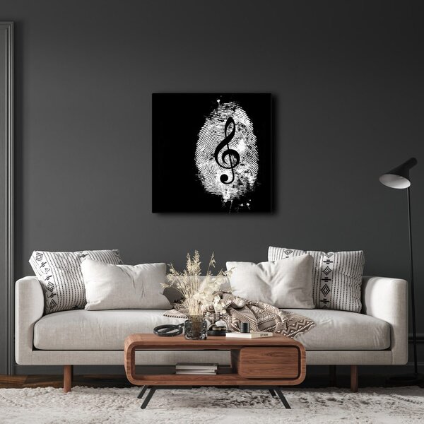 Quadro su tela – Chiave di violino nell'impronta digitale