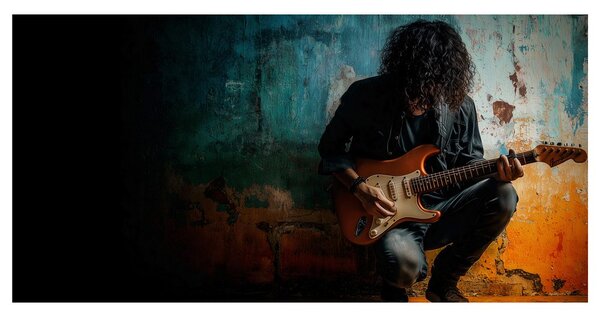 Quadro su tela – Musicista con chitarra elettrica