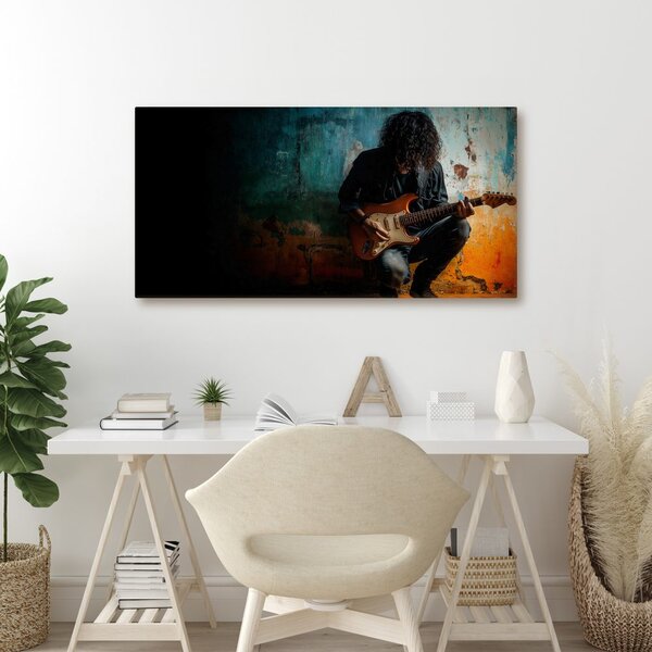 Quadro su tela – Musicista con chitarra elettrica