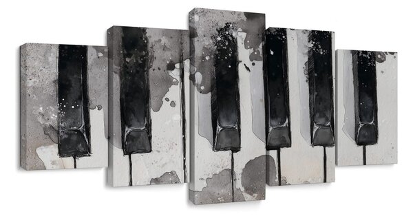 Quadri 5 pezzi – Tasti in acquerello