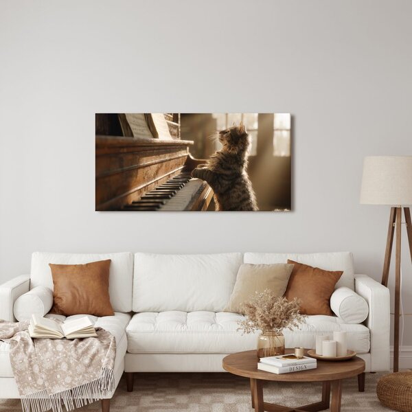 Quadro su tela – Gatto al pianoforte