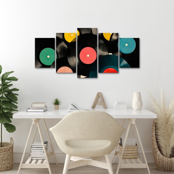 Quadri 5 pezzi – Dischi in vinile colorati