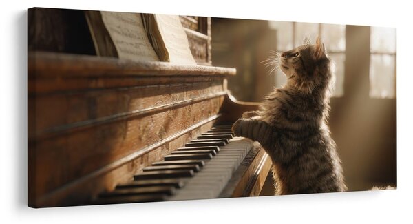 Quadro su tela – Gatto al pianoforte