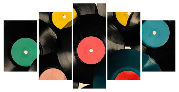Quadri 5 pezzi – Dischi in vinile colorati