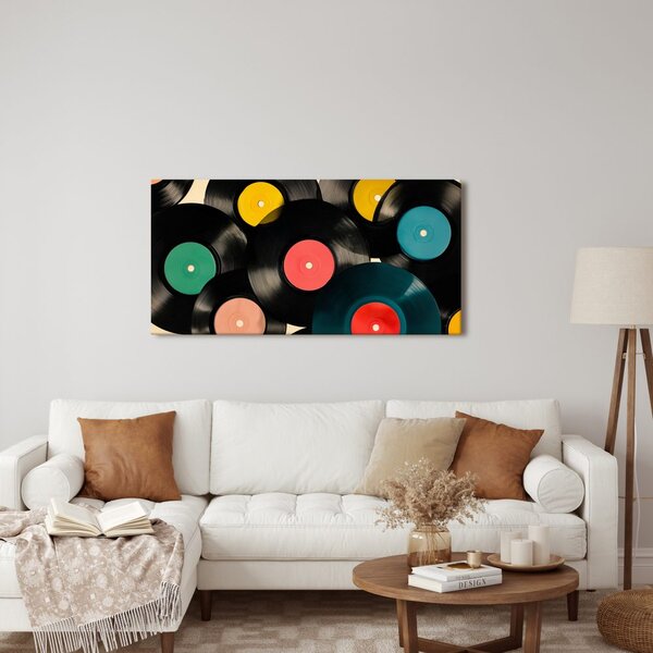 Quadro su tela – Dischi in vinile vivaci