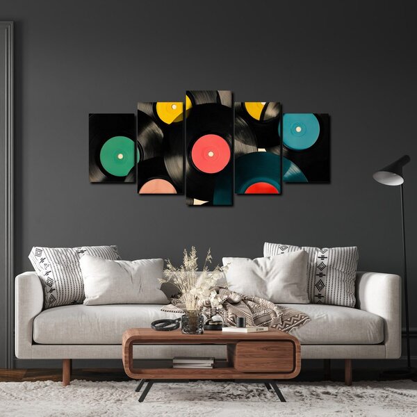 Quadri 5 pezzi – Dischi in vinile colorati