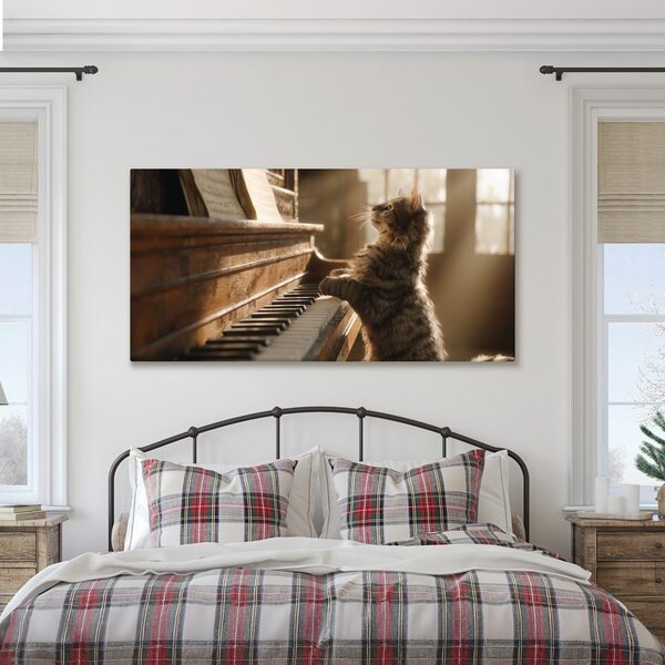 Quadro su tela – Gatto al pianoforte