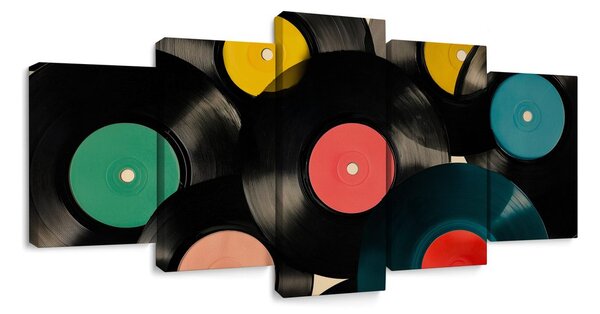 Quadri 5 pezzi – Dischi in vinile colorati