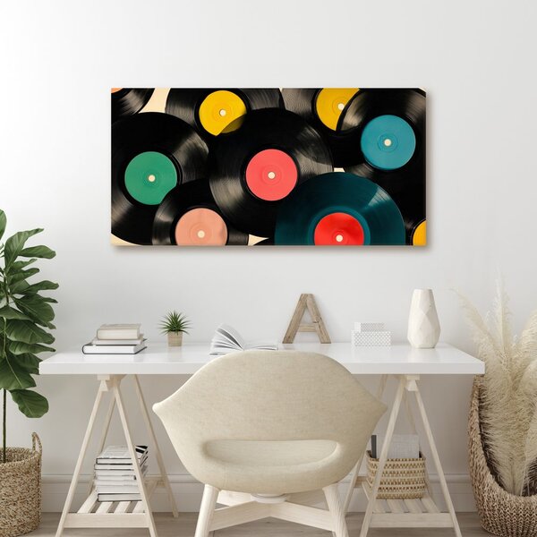Quadro su tela – Dischi in vinile vivaci