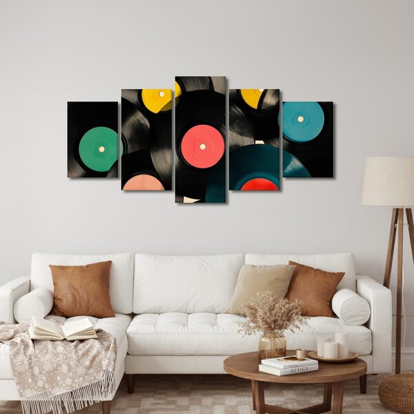 Quadri 5 pezzi – Dischi in vinile colorati