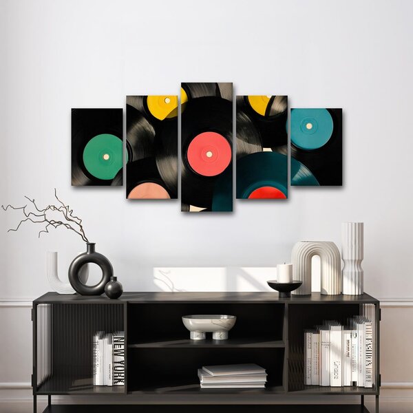 Quadri 5 pezzi – Dischi in vinile colorati