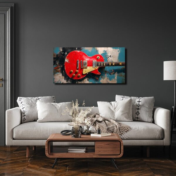 Quadro su tela – Chitarra elettrica in rosso