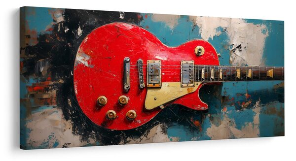 Quadro su tela – Chitarra elettrica in rosso