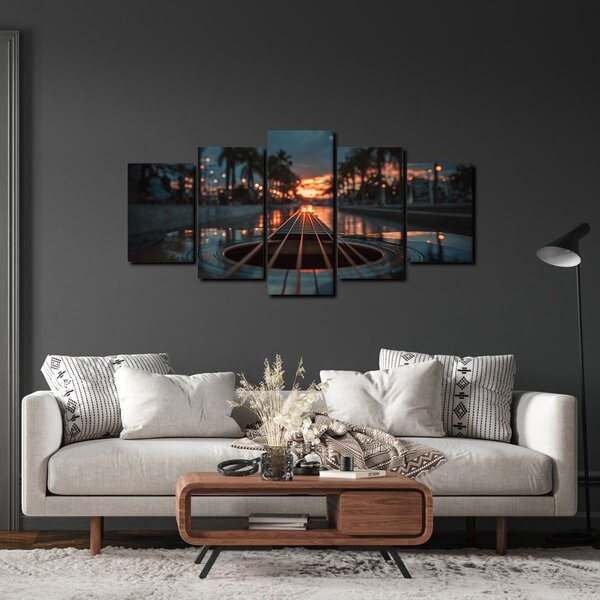 Quadri 5 pezzi – Chitarra al tramonto