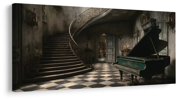 Quadro su tela – Pianoforte nella villa abbandonata