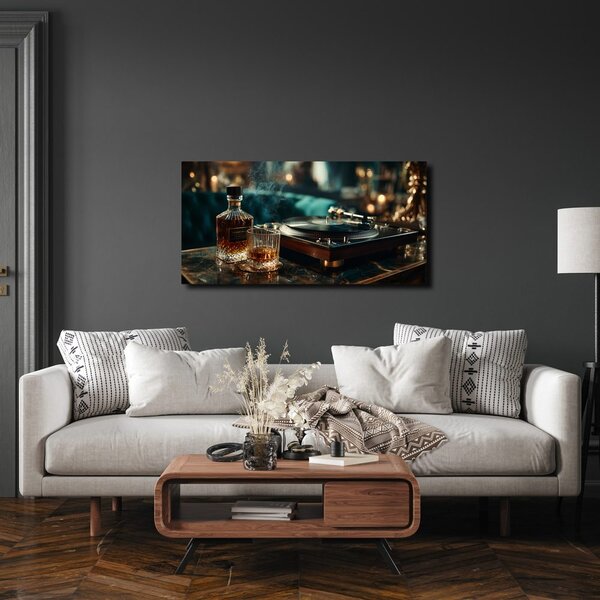 Quadro su tela – Relax con whisky e vinile