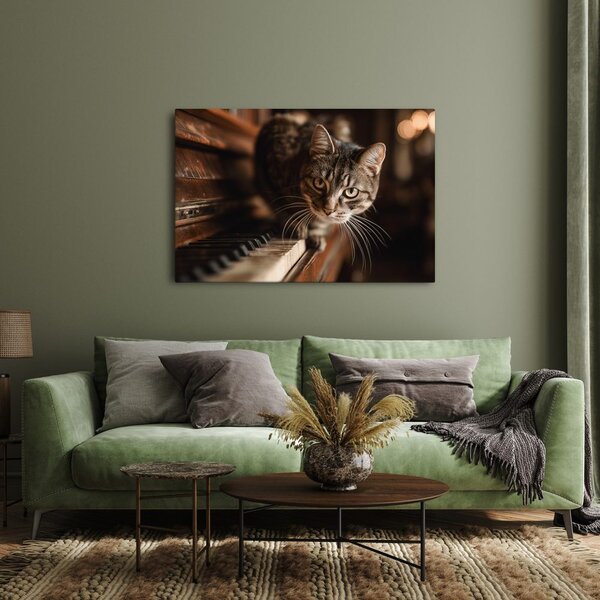 Quadro su tela – Gatto sul pianoforte