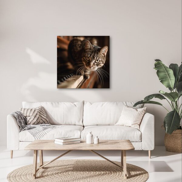 Quadro su tela – Gatto rilassato sul pianoforte