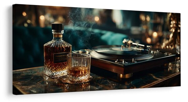 Quadro su tela – Relax con whisky e vinile