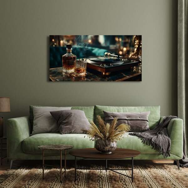 Quadro su tela – Relax con whisky e vinile