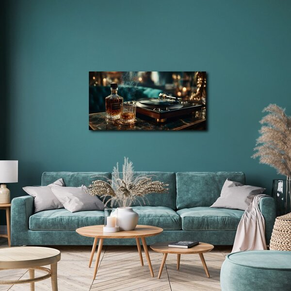 Quadro su tela – Relax con whisky e vinile