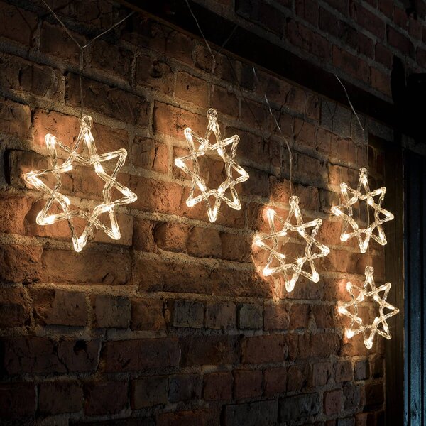 Konstsmide Christmas Ghirlanda luminosa LED natalizia, stelle a 8 punte
