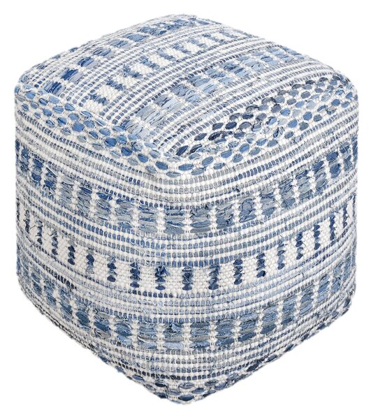 XABA - pouf in lana avorio con decoro 40 x 40