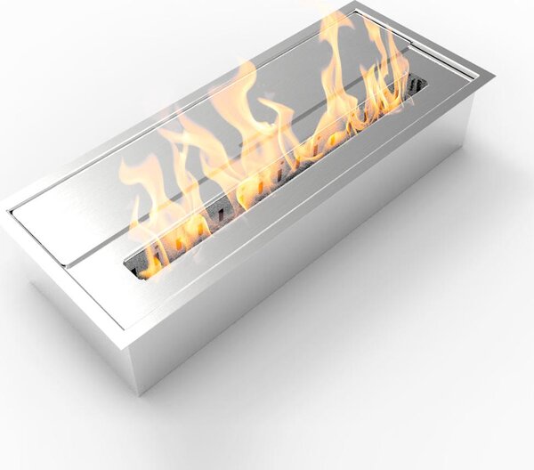 Bruciatore per camino a bioetanolo biocamino in acciaio inox 3,5 lt 45,7X18,7XH9,5 cm