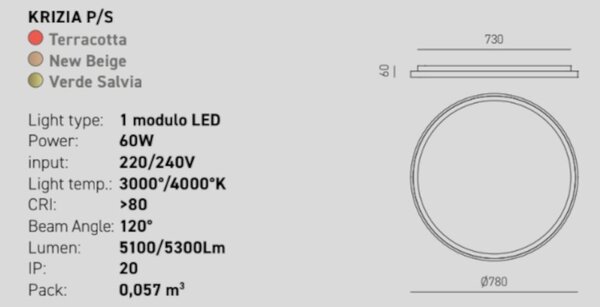 Plafoniera moderna gea luce krizia ps fkrpv4 led verde alluminio metacrilato - Gea Luce