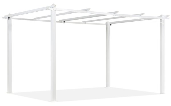 Struttura per pergola da terrazza in metallo Barbados 3x4 m bianca Garden Point