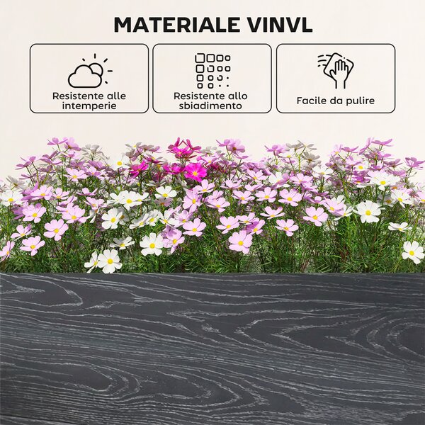 Outsunny Letto Rialzato da Giardino Fioriera Orto Rialzato 102x102x33 cm Grigio | Aosom Italy