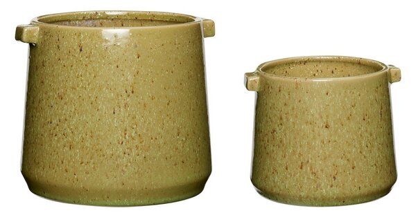 Set di 2 vasi in ceramica verde Herb - Hübsch