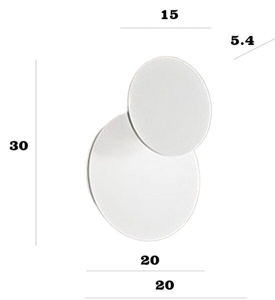 Applique moderna perenz drum 8229 b lc 22w led 1877lm metallo bianco orientabile inclinabile - Perenz