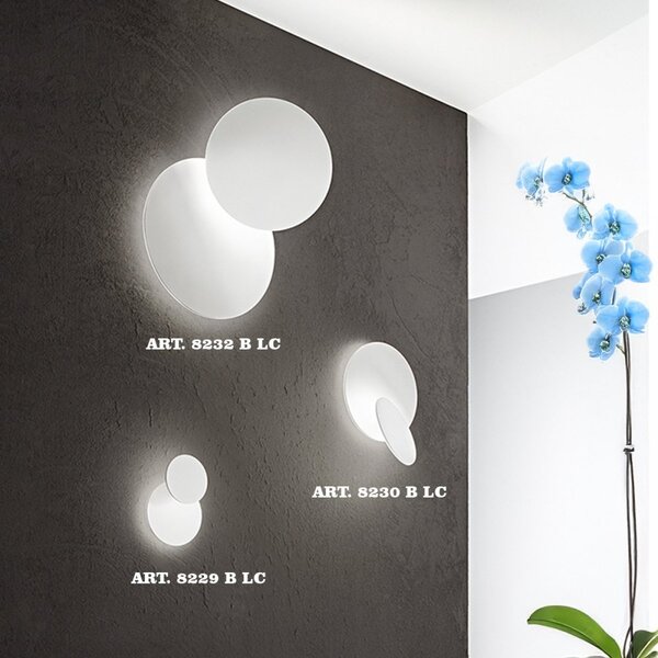 Applique moderna perenz drum 8229 b lc 22w led 1877lm metallo bianco orientabile inclinabile - Perenz
