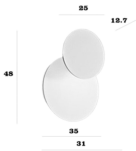 Plafoniera moderna perenz drum 8230 b lc 33w led 2640lm metallo bianco orientabile inclinabile - Perenz