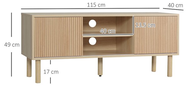 HOMCOM Mobile Porta TV fino a 50" con Vani Aperti e Armadietti con Anta Scorrevole, 115x40x49cm|Aosom
