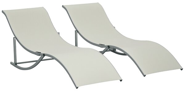 Outsunny Set 2 Sdraio da Giardino Pieghevoli, Lettino Prendisole in Alluminio e Textilene, 61x165x63 cm|Aosom