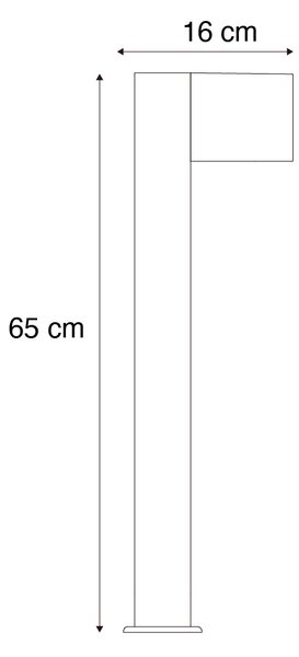 Lampada da esterno in alluminio con stampa legno, picchetto e pressacavo 65cm IP44 - Baleno