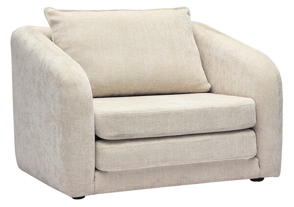 Poltrona convertibile in tessuto effetto velluto texturizzato beige MAHAUT