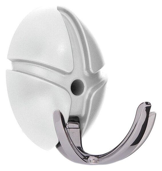 Gancio da parete bianco/color argento lucido in plastica Tick – Spinder Design