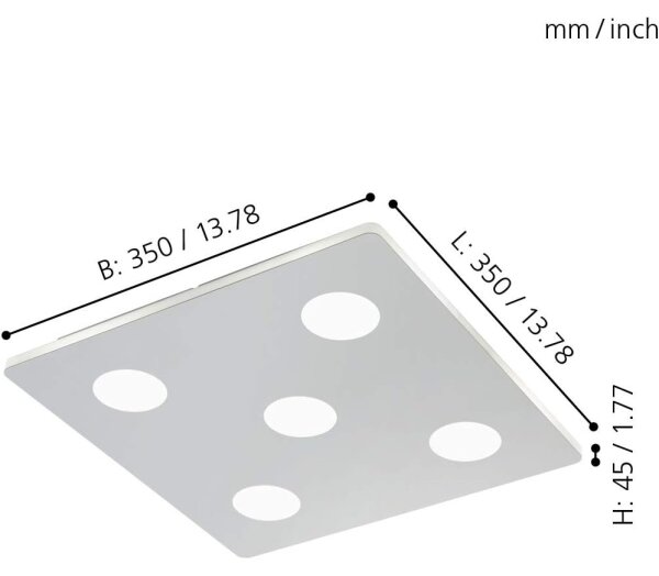 Eglo 96939 - Plafoniera LED CABUS 5xLED/4,5W/230V
