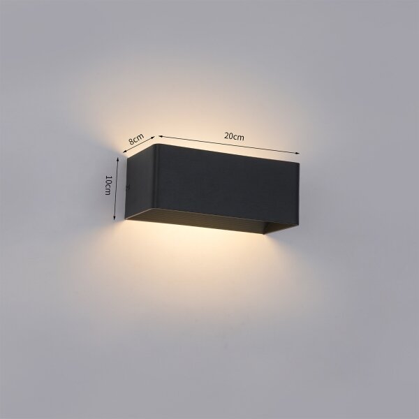 Brilagi - Applique da esterno DONNANI LED/7W/230V, 20 cm, nera, IP44