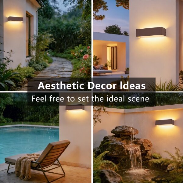 Brilagi - Lampada da parete per esterni LED DONNANI/12W/230V 30 cm marrone IP44