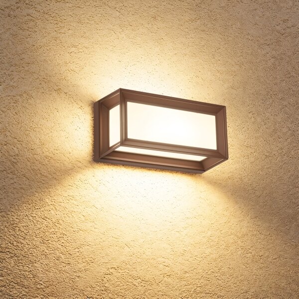 Brilagi - Applique da esterno LED con sensore PARKER LED/12W/230V marrone IP44