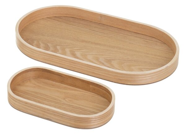 Vassoi decorativi in legno in set da 2 20x37 cm - Casa Selección