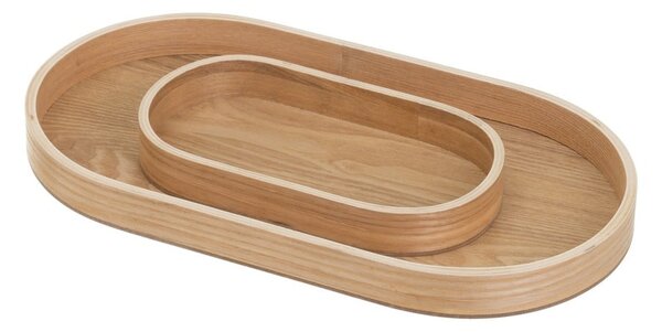 Vassoi decorativi in legno in set da 2 20x37 cm - Casa Selección